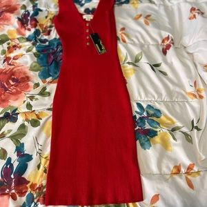 Red Sweater Mini Dress